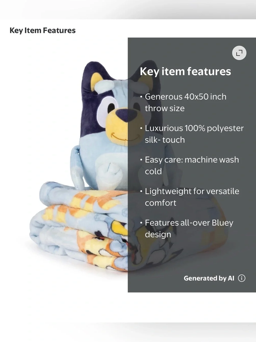 Bluey Kids Plush hugger with Soft cozy Throw Blanket sets 40x50 NEW